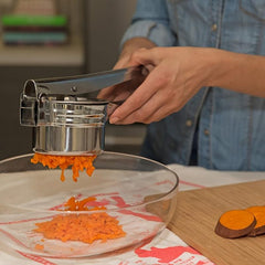 Stainless Steel Potato Ricer Manual Masher Interchangeable Discs Fine Medium