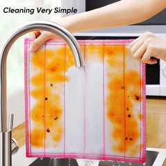 5pcs Microfiber Dish Cloths Absorbent Towels Scouring Pads & Cleaning Rags