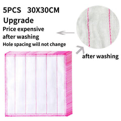 5pcs Microfiber Dish Cloths Absorbent Towels Scouring Pads & Cleaning Rags
