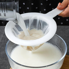 1pc Mesh Sieve Nylon Strainer With Handle For Tea Juice Flour Soy Milk Kitchen