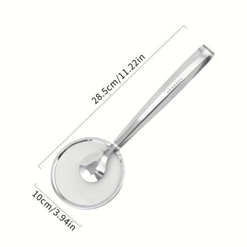 Stainless Steel Food Clip & Filter Mesh Tongs for Frying & Straining