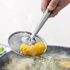 Stainless Steel Food Clip & Filter Mesh Tongs for Frying & Straining