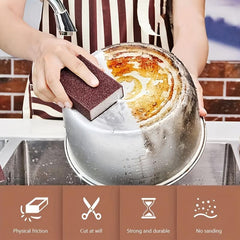 6pcs Cleaning Sponge Brown Scouring Pad Reusable Dish Sponge