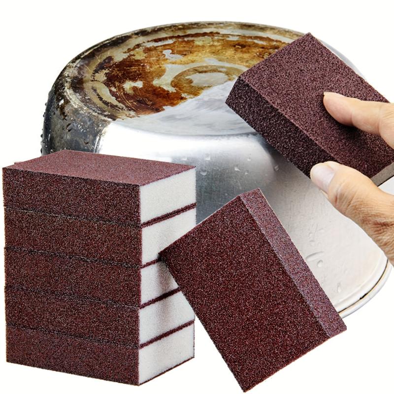 6pcs Cleaning Sponge Brown Scouring Pad Reusable Dish Sponge