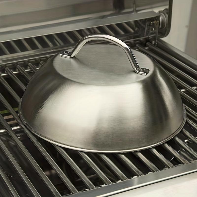 Stainless Steel Steak Lid for Grilling - Hemispherical Lid with Handle