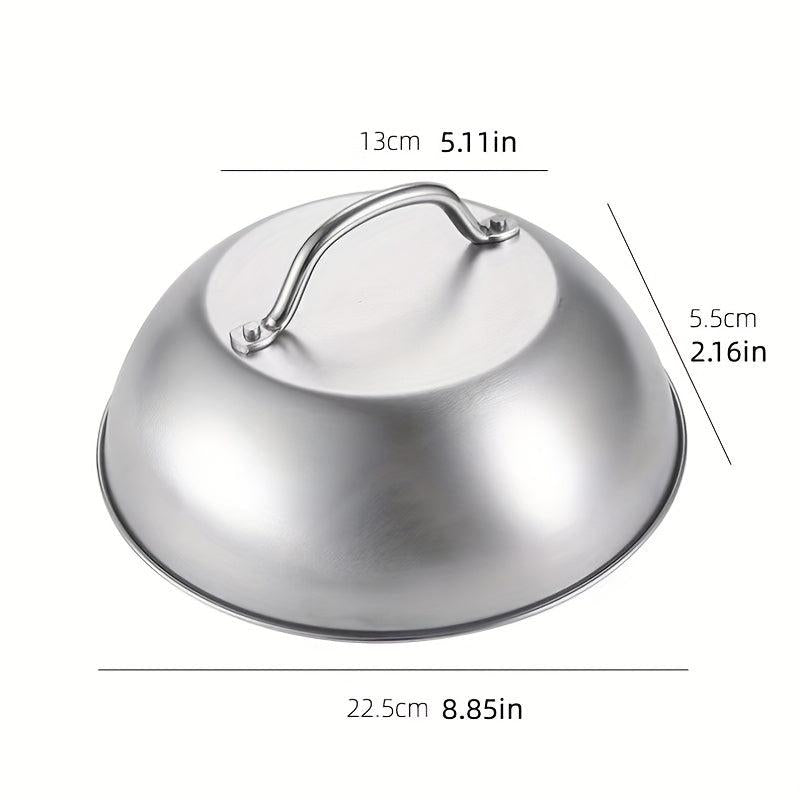 Stainless Steel Steak Lid for Grilling - Hemispherical Lid with Handle