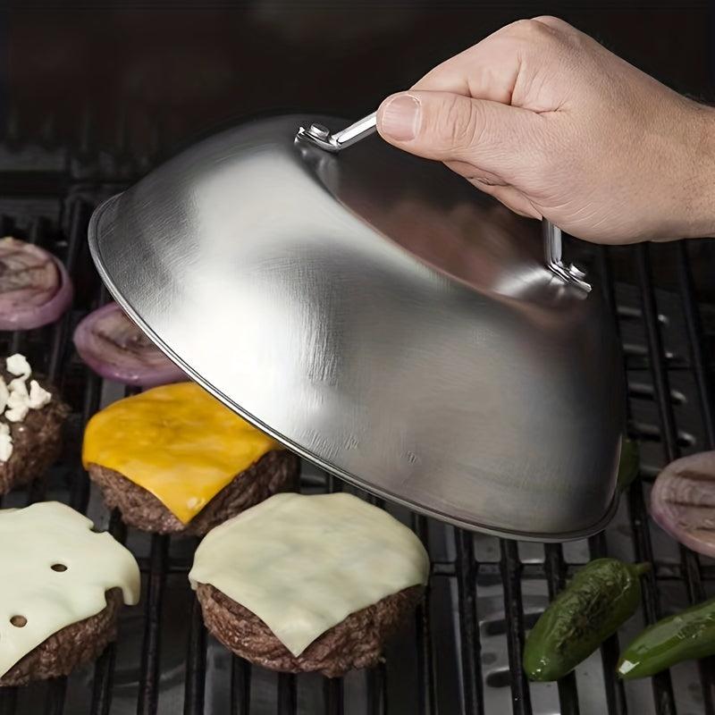 Stainless Steel Steak Lid for Grilling - Hemispherical Lid with Handle
