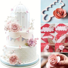 Rose Petal Fondant Cutters 3pcs Plastic Cookie Candy Mold Biscuit Molds