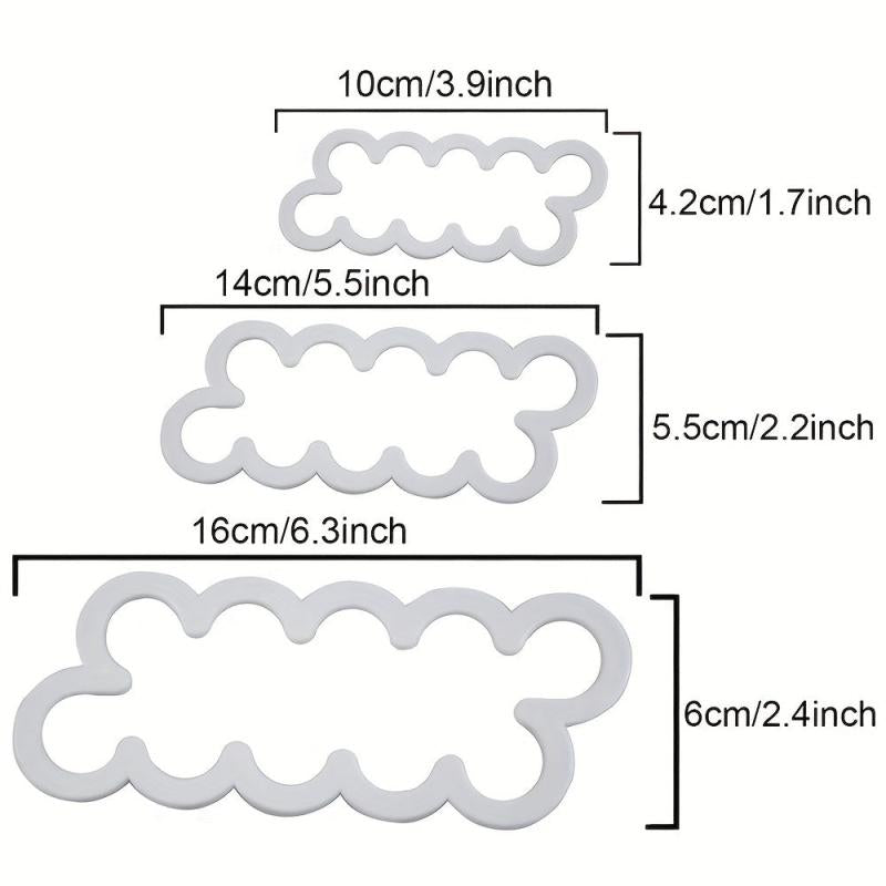 Rose Petal Fondant Cutters 3pcs Plastic Cookie Candy Mold Biscuit Molds