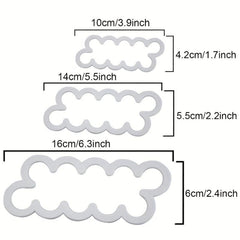 Rose Petal Fondant Cutters 3pcs Plastic Cookie Candy Mold Biscuit Molds