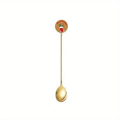 6pcs Christmas Stainless Steel Dinner Coffee Dessert Long Handle Spoons