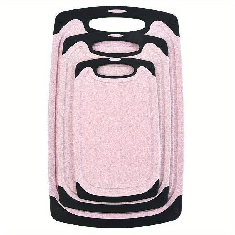 3pcs Chopping Board Set Wheat Straw Plastic Fruit Cutting Board Kitchen