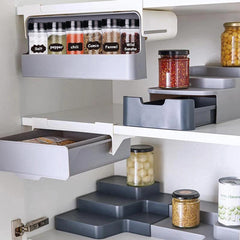Spice Rack Self-adhesive Wall-mounted Under Shelf Seasoning Bottle Storage