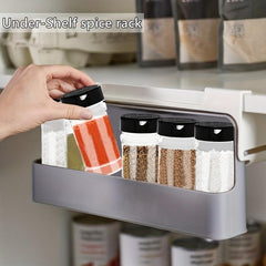 Spice Rack Self-adhesive Wall-mounted Under Shelf Seasoning Bottle Storage