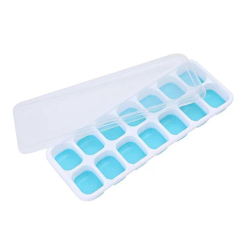 14 Grid Silicone Ice Cube Trays Easy Release Flexible Ice Cube Maker with Lid