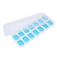 14 Grid Silicone Ice Cube Trays Easy Release Flexible Ice Cube Maker with Lid