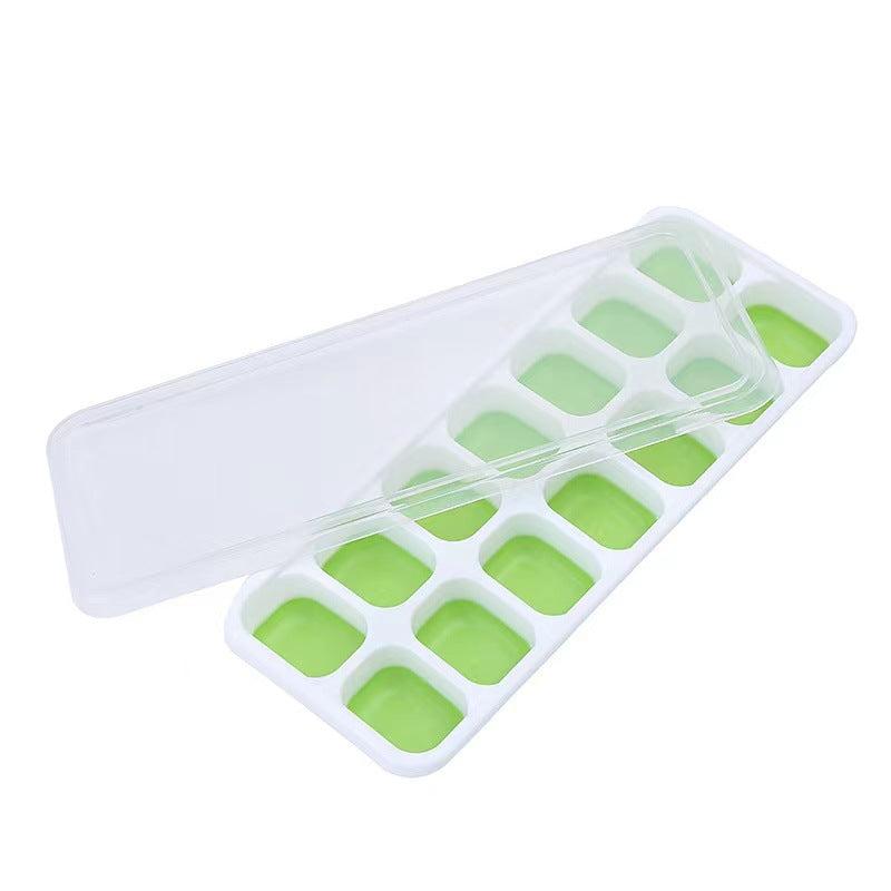 14 Grid Silicone Ice Cube Trays Easy Release Flexible Ice Cube Maker with Lid