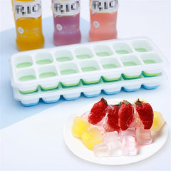 14 Grid Silicone Ice Cube Trays Easy Release Flexible Ice Cube Maker with Lid