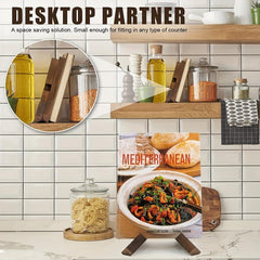 Wooden Cookbook Stand Farmhouse Cook Book Holder