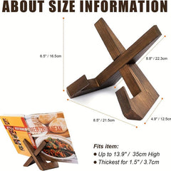 Wooden Cookbook Stand Farmhouse Cook Book Holder