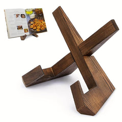Wooden Cookbook Stand Farmhouse Cook Book Holder