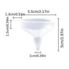 2pcs Mini Plastic Funnels for Kitchen Use - Filling Bottles and Cooking