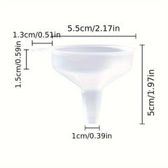 2pcs Mini Plastic Funnels for Kitchen Use - Filling Bottles and Cooking