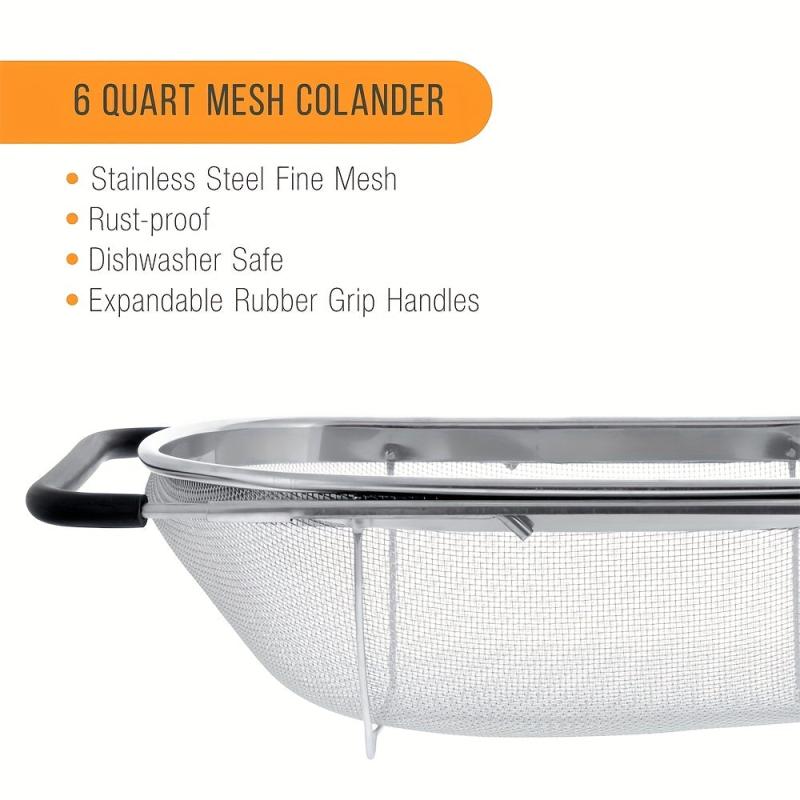 Stainless Steel Oval Colander Telescopic Mesh Basket for Sink Drain