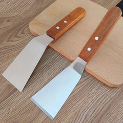 Stainless Steel/Wood Handle Frying Spatula - Small