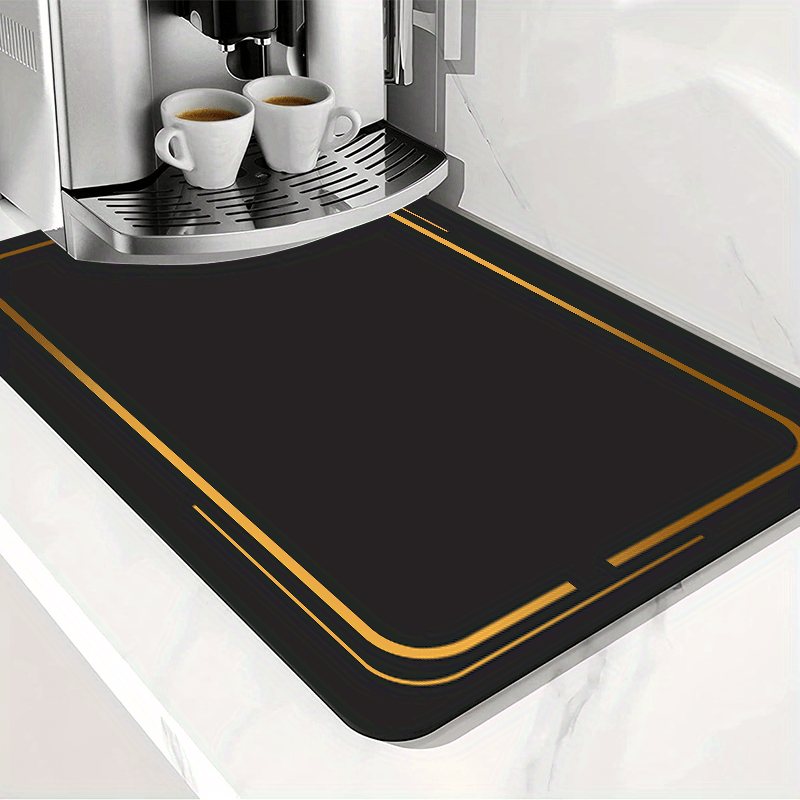 Vintage Rubber Coffee Mat Absorbent Stain Hide Kitchen Counter