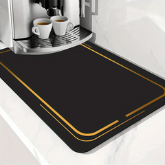 Vintage Rubber Coffee Mat Absorbent Stain Hide Kitchen Counter