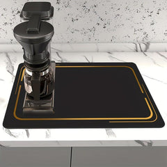 Vintage Rubber Coffee Mat Absorbent Stain Hide Kitchen Counter