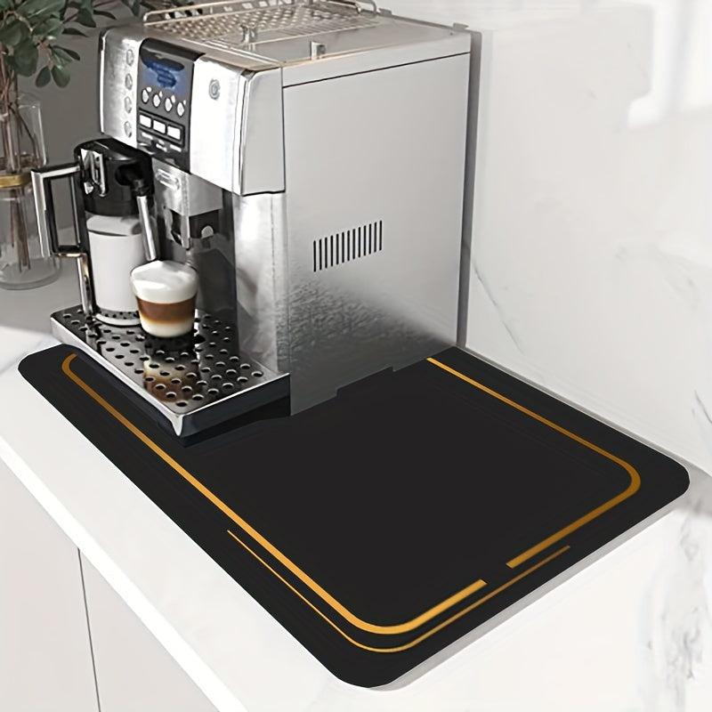 Vintage Rubber Coffee Mat Absorbent Stain Hide Kitchen Counter