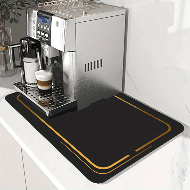 Vintage Rubber Coffee Mat Absorbent Stain Hide Kitchen Counter