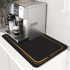 Vintage Rubber Coffee Mat Absorbent Stain Hide Kitchen Counter