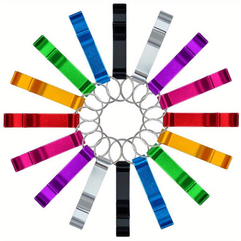 16pcs 8 Colors Bottle Openers Keychain Beer Openers Easy Carry