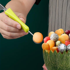3pcs Stainless Steel Fruit Scoop Set for Watermelon Carving and Peeling