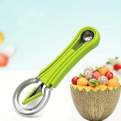 3pcs Stainless Steel Fruit Scoop Set for Watermelon Carving and Peeling