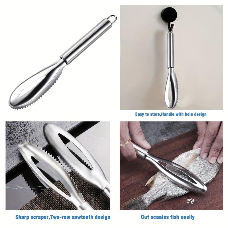5pcs Fish Scaler Remover Set with Sawtooth, Opener, Scraper, Tweezers, Peeler
