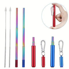 Reusable Stainless Steel Straws With Aluminum Case