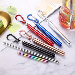 Reusable Stainless Steel Straws With Aluminum Case
