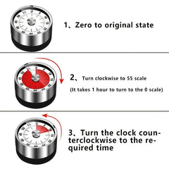 Stainless Steel Mechanical Cooking Timer with Alarm