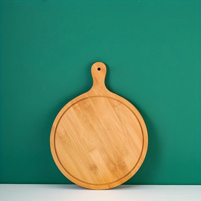 Bamboo Pizza Tray Round Cutting Board Cheese Paddle Charcuterie Bread Platter