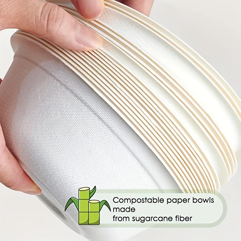50 pack Eco-Friendly 12oz Compostable Bowls of Natural Bagasse