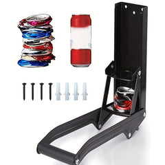 Wall Mounted Can Crusher Easy Pull Jar Presser for Cans Drink Bottle Opener