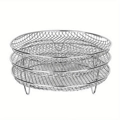 3pcs Stainless Steel Air Fryer Rack Stackable 3 Layer Grilling Rack