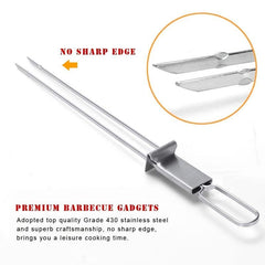 6pcs Stainless Steel Barbecue Skewers 33cm Reusable Metal Skewers