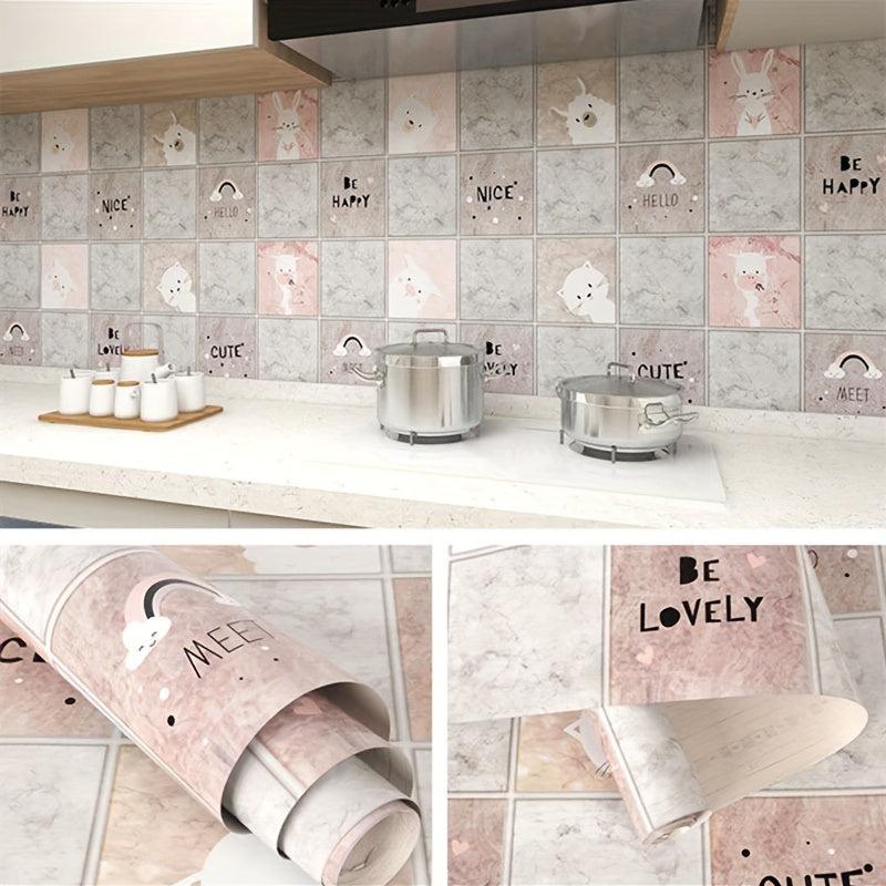 Cartoon Peel Stick Wallpaper Waterproof Kitchen Living Roo