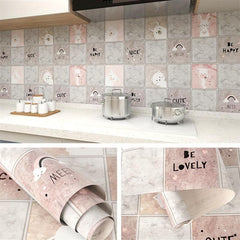 Cartoon Peel Stick Wallpaper Waterproof Kitchen Living Roo
