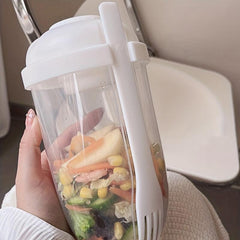 Portable Breakfast Salad Cup with Spoon and Fork Lids